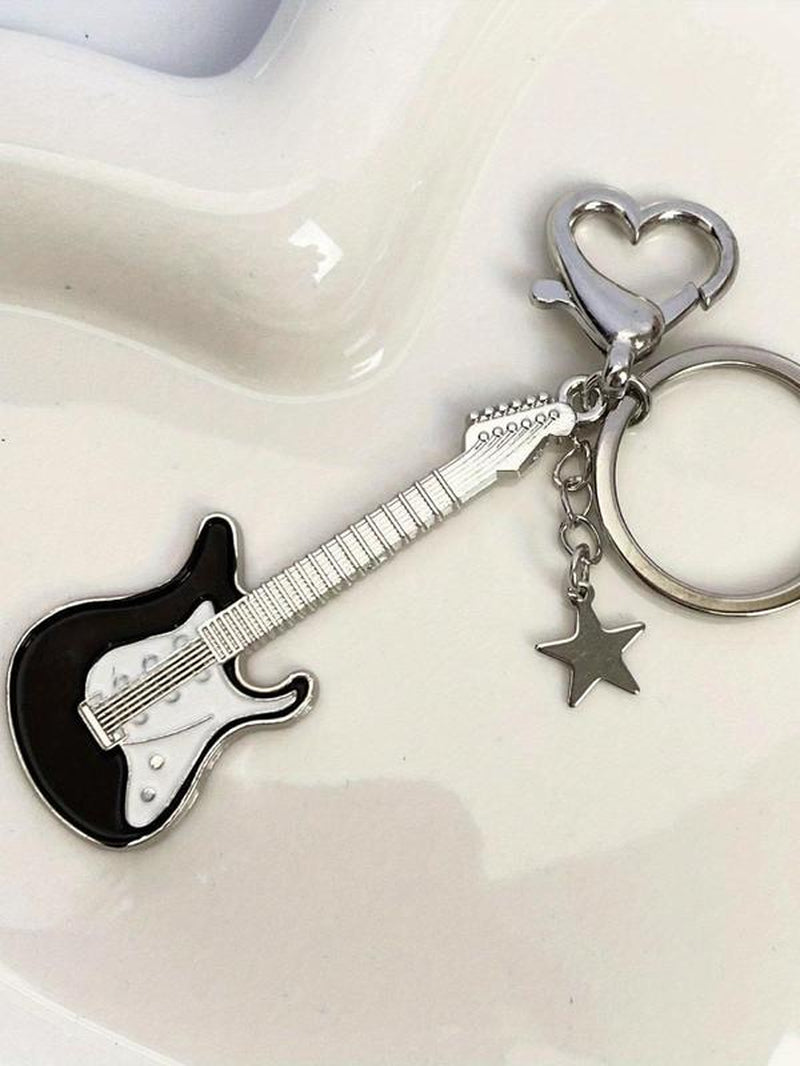 Guitar & Star & Heart Design Keychain, Fashionable Keychain for Men, Trendy All-Match & Exquisite Keychain for Birthday Gift, Valentine'S Day, Gift
