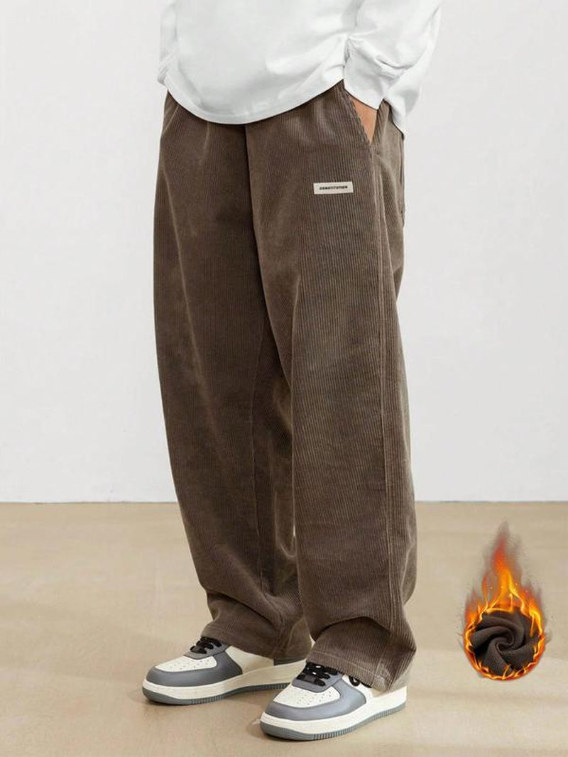 Unisex Loose Solid Patched Drawstring Waist Pants, Summer Outfits 2024, Men'S Casual Comfy Straight Leg Trousers for Summer, Fashion Men'S Bottoms for Daily Wear