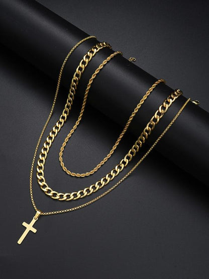 38-Piece Stainless Steel Jewelry Set for Men & Women, Casual Style with Artificial Zircon Earrings Necklaces Bracelets Accessories