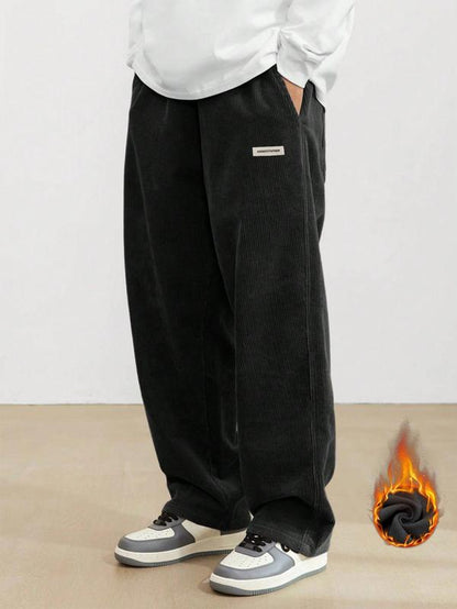 Unisex Loose Solid Patched Drawstring Waist Pants, Summer Outfits 2024, Men'S Casual Comfy Straight Leg Trousers for Summer, Fashion Men'S Bottoms for Daily Wear