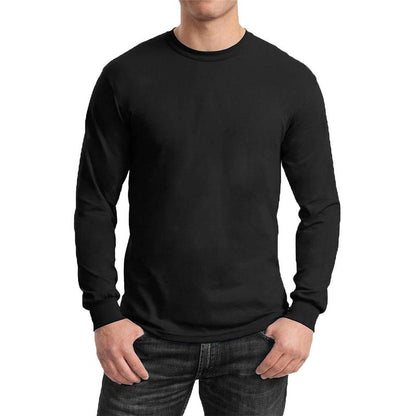 Men'S Long Sleeve Cotton-Blend Crew Neck Tee