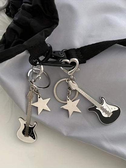 Guitar & Star & Heart Design Keychain, Fashionable Keychain for Men, Trendy All-Match & Exquisite Keychain for Birthday Gift, Valentine'S Day, Gift