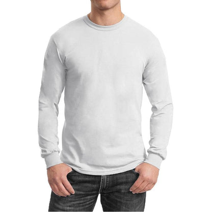 Men'S Long Sleeve Cotton-Blend Crew Neck Tee