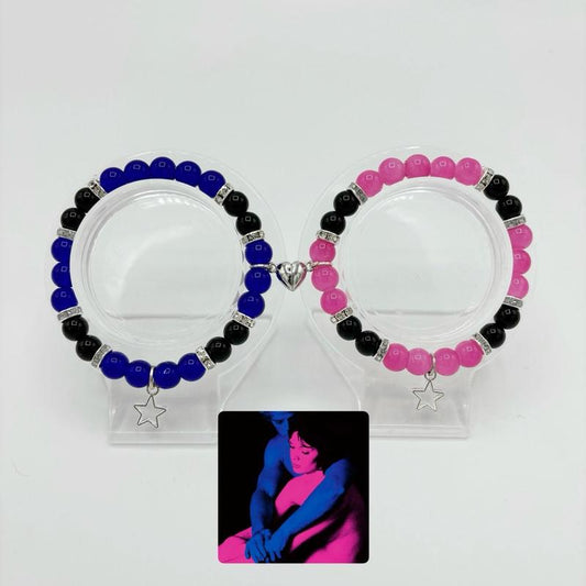 Tv Girl Matching Bracelets (Blue X Pink) - Perfect Gift for Friends or Couples - Fashion Accessories Valentines Bracelet