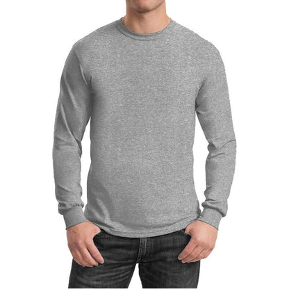 Men'S Long Sleeve Cotton-Blend Crew Neck Tee